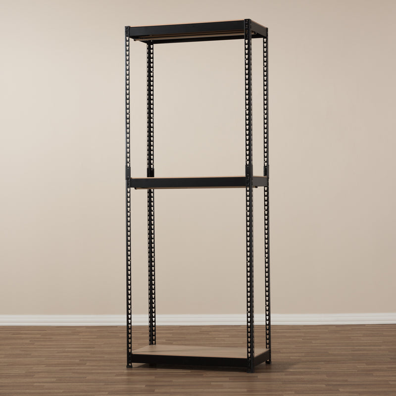 Gavin Black Metal 3-Shelf Closet Organizer for Efficient Storage and Organization