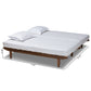 Hiro Expandable Twin to King Size Bed Frame in Modern Walnut Finish