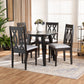 Imogen 5-Piece Dining Set Modern Grey Fabric Upholstered Chairs with Dark Brown Finished Wood Table