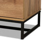 Franklin 5-Drawer Bedroom Chest in Modern Style with Oak Wood and Black Metal Accents