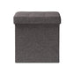 Palmer Storage Ottoman Modern Dark Grey Fabric Upholstered Wood Design with Hidden Storage Compartment