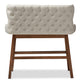 Gradisca Bar Bench Light Beige Fabric Button-tufted Upholstered Banquette