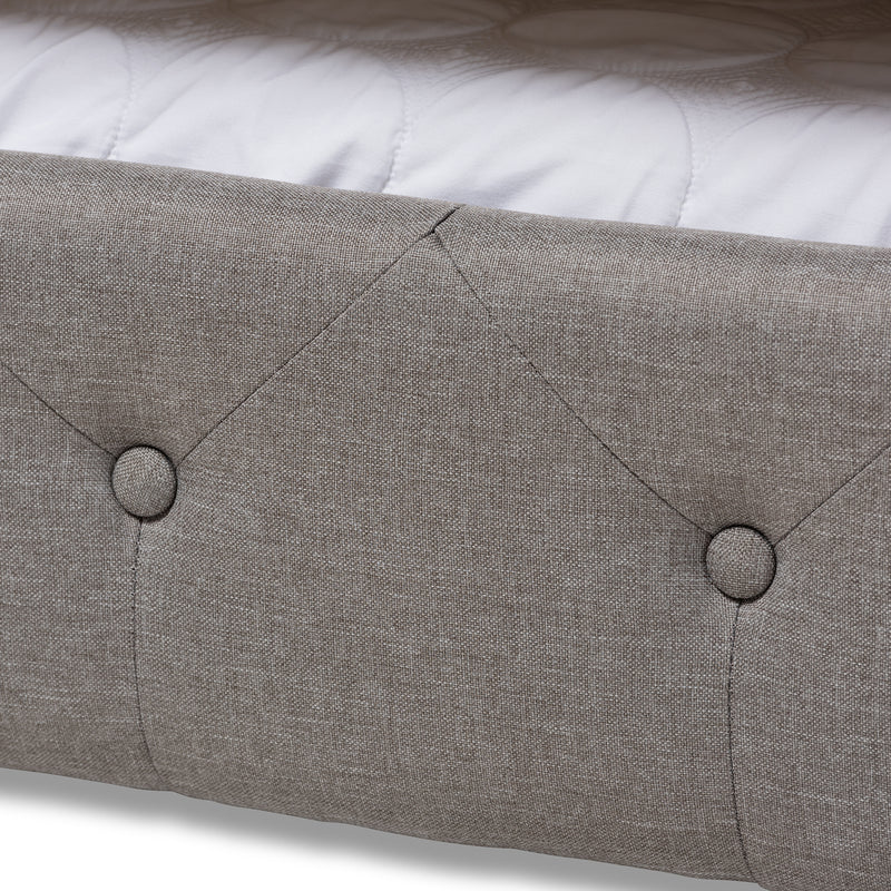 Anabella Daybed - Modern and Contemporary Grey Fabric Upholstered with Trundle