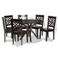 Ela Modern Contemporary 7-Piece Dining Set in Dark Brown Finished Wood