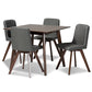 Pernille Modern Transitional 5-Piece Dining Set with Grey Upholstery and Walnut Finish