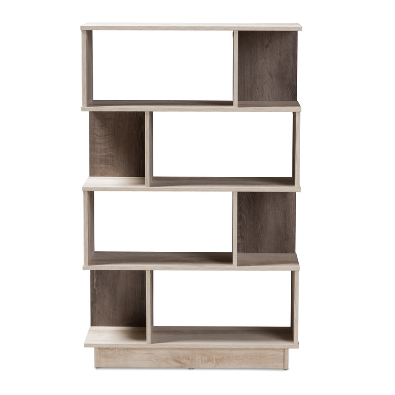 Teagan Modern Bookcase Oak Finished Display Unit for Stylish Home Storage and Organization