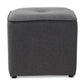 Corinne Ottoman Modern and Contemporary Dark Grey Fabric Upholstered