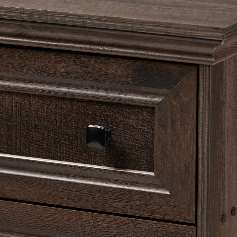 Nolan 5-Drawer Wood Chest in Hazel Walnut Finish - Stylish Storage for Bedroom or Living Room