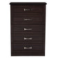 Colburn Tallboy Storage Chest Modern and Contemporary 5-Drawer Dark Brown Finish Wood