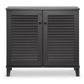 Coolidge Shoe Storage Cabinet Modern and Contemporary Dark Grey Finished 4-Shelf Wood