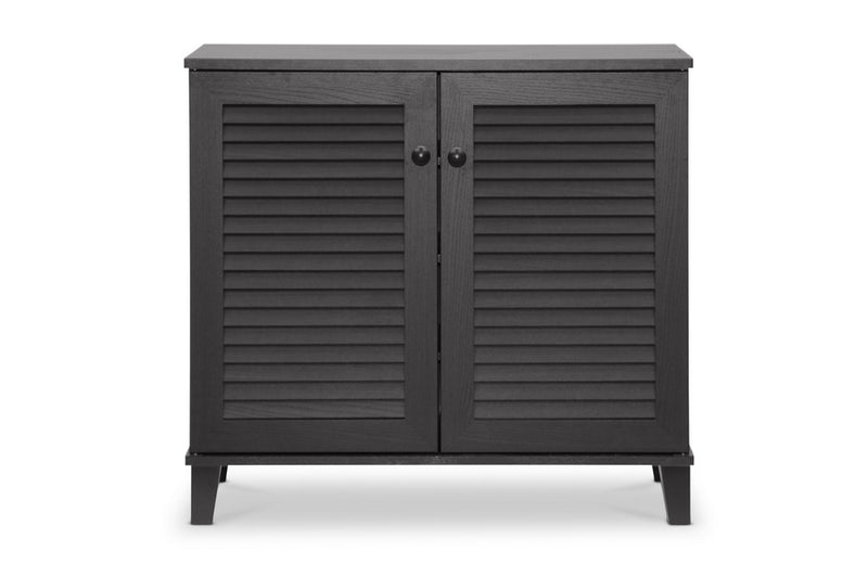 Coolidge Shoe Storage Cabinet Modern and Contemporary Dark Grey Finished 4-Shelf Wood