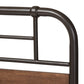 Monoco Twin Size Platform Bed Rustic Industrial Design with Black Metal and Coco Brown Wood