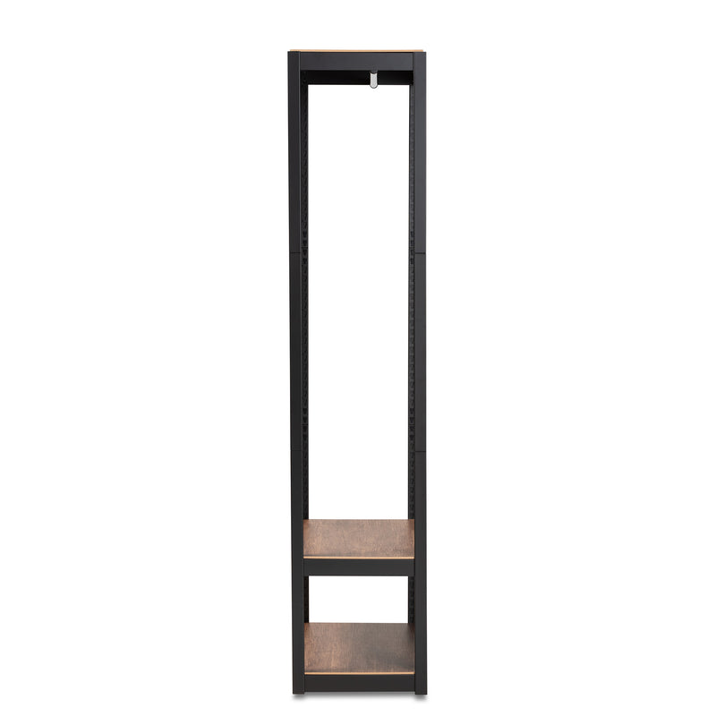 Elton Closet Organizer Modern Black Finished Metal 3-Shelf Free-Standing Storage Solution for Home and Office