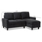 Greyson Sectional Sofa Modern and Contemporary Dark Grey Fabric Upholstered Reversible