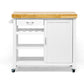 Denver Kitchen Cart White Modern Design with Storage and Wheels for Easy Mobility