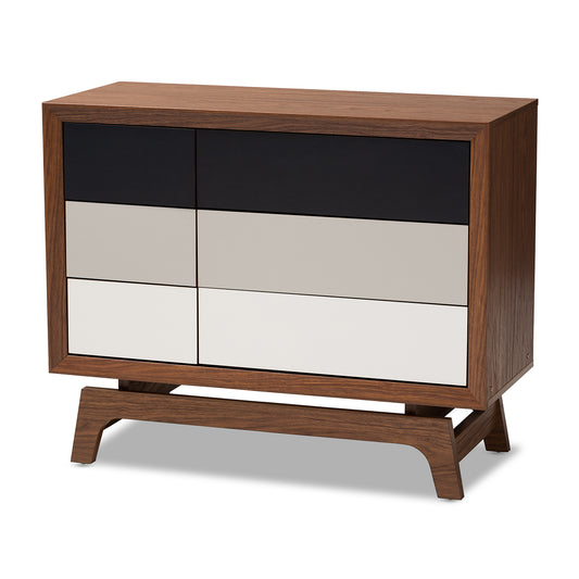 Svante Mid-Century Modern 6-Drawer Chest in Multicolor Finished Wood - Stylish Storage for Bedroom or Living Room