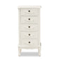 Callen 5-Drawer Chest Classic White Finished Wood Storage Furniture for Bedroom or Living Room