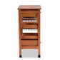 Crayton Mobile Kitchen Storage Cart - Modern Design with Oak Brown Wood and Silver-Tone Metal Accents