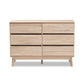 Miren Mid-Century Modern Dresser with 6 Drawers in Light Oak and Dark Grey for Stylish Bedroom Storage