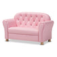 Gemma Kids Loveseat Modern Pink Faux Leather 2-Seater Sofa for Children