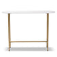 Samuel Modern Console Table Contemporary Gold Finished Metal Faux Marble Top