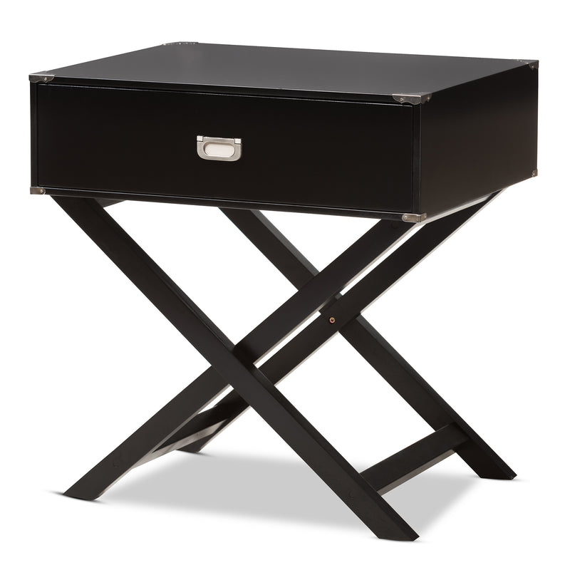 Curtice End Table Modern and Contemporary Black 1-Drawer Wooden