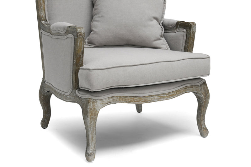 Constanza Classic Accent Chair Antiqued French Design Elegant Upholstery Vintage Style Furniture for Living Room or Bedroom