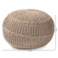 Palmas Pouf Ottoman Modern and Contemporary Bohemian Beige Handwoven Pet Yarn