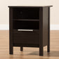 Hamish Nightstand Modern Wenge Brown Finished 1-Drawer Bedside Table for Bedroom Storage