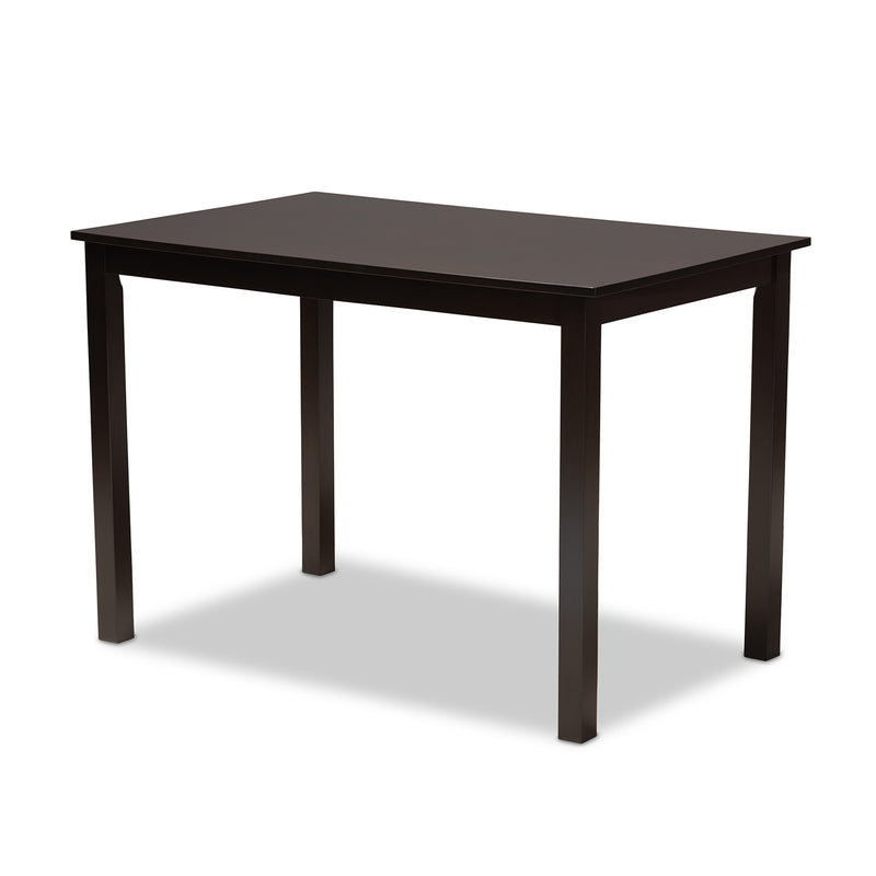 Renaud Dining Set Modern Contemporary Grey Fabric Upholstered Espresso Brown Finished 5-Piece Wood