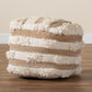 Basque Pouf Ottoman - Modern Moroccan Inspired Handwoven Wool Blend in Natural and Ivory