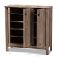 Derek Shoe Cabinet - Modern Rustic Oak Finished Wood with 3 Doors for Stylish Storage Solutions