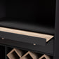 Mattia Wine Cabinet Modern Contemporary Dark Grey Oak Finished Wood Storage for Wine Bottles Glasses