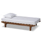 Hiro Expandable Twin to King Size Bed Frame in Modern Walnut Finish