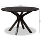 Kenji Dining Table Modern Contemporary Dark Brown Finished 48 Inch Wide Round Wood