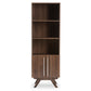 Ashfield Mid-Century Modern Bookcase in Walnut Brown Finished Wood - Stylish Storage Solution for Home or Office with Sleek Lines and Ample Shelves