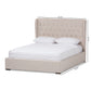 Taylor Queen Size Gas Lift Platform Bed in Modern Light Beige Fabric