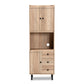 Patterson Kitchen Storage Cabinet Modern Oak Brown Finish with 3 Drawers for Organized Storage Solutions