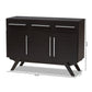 Ashfield Sideboard Mid-Century Modern Espresso Brown Wood 3-Drawer Storage Cabinet for Living or Dining Room