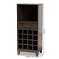 Trenton Wine Storage Cabinet Modern Dark Brown Finished Wood with 1 Drawer for Stylish Home Organization