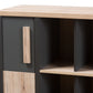 Pandora Study Desk - Modern Dark Grey and Light Brown Two-Tone Design with Built-in Shelving Unit