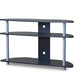 Orbit TV Stand in Black and Silver - Modern Entertainment Center with Storage for Flat Screen TVs, Stylish Design for Living or Media Room