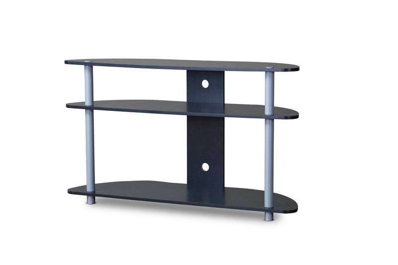 Orbit TV Stand in Black and Silver - Modern Entertainment Center with Storage for Flat Screen TVs, Stylish Design for Living or Media Room