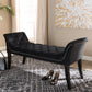 Chandelle Bench Luxe and Contemporary Black Velvet Upholstered