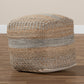 Grange Handwoven Hemp Pouf Ottoman Moroccan Inspired Natural and Grey Design for Stylish Home Decor and Comfortable Seating