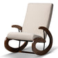 Kaira Rocking Chair Modern and Contemporary Light Beige Fabric Upholstered Walnut-Finished Wood