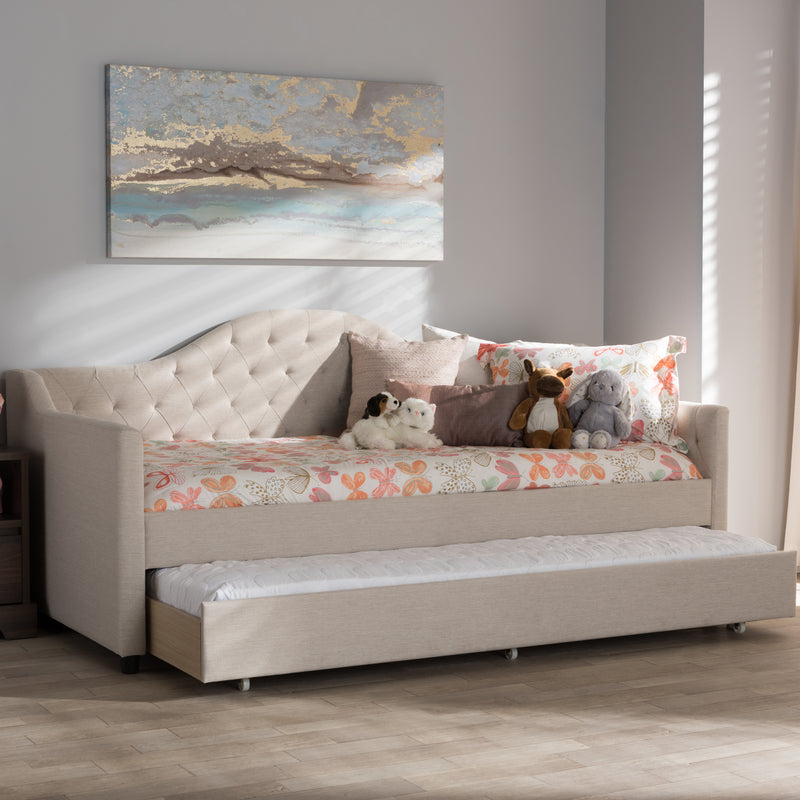 Eliza Daybed - Modern and Contemporary Grey Fabric Upholstered