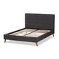 Valencia Platform Bed - Mid-Century Modern Dark Grey Fabric