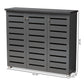 Adalwin Modern Dark Gray Wooden Shoe Storage Cabinet with 3 Doors for Entryway Organization and Stylish Home Décor