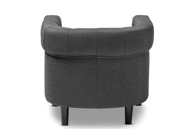 Bisset Classic Gray Fabric Upholstered Chesterfield Chair - Elegant Home Furniture with Timeless Style and Comfortable Seating